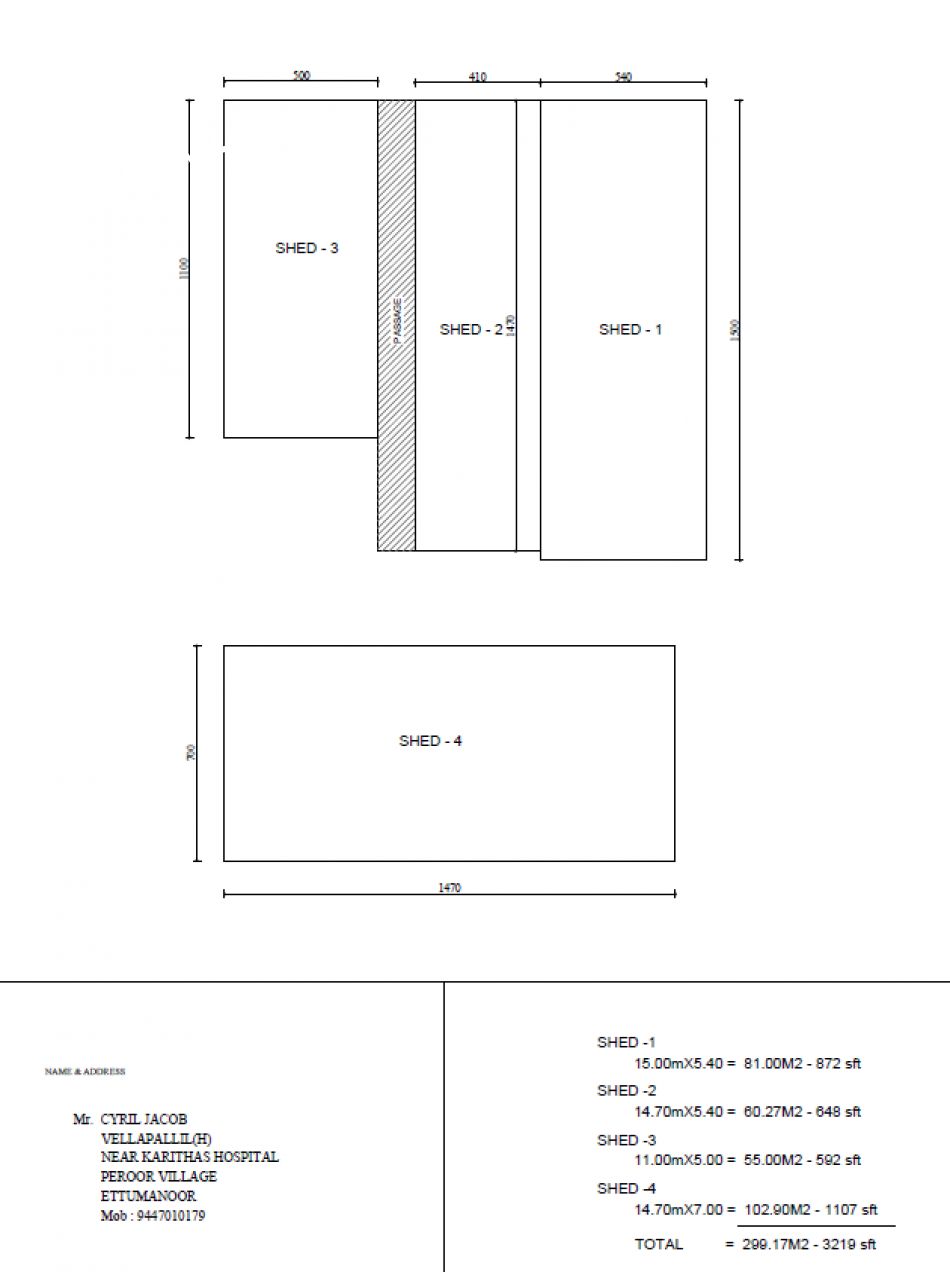 Warehouse Drawing With Specifications. 